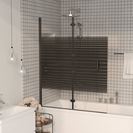 vidaXL Taittuva suihkuseinä ESG 100x140 cm musta