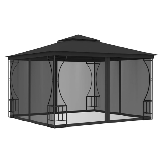 vidaXL Huvimaja verkoilla 300x300x265 cm antrasiitti