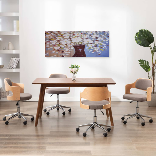 vidaXL Kanvaasitaulusarja kukat ruukussa monivärinen 150 x 60 cm