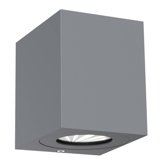 LED-ulkoseinävalaisin Canto Kubi 2, 10 cm, harmaa