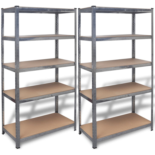 vidaXL Varastohyllyt 2 kpl 90 x 40 x 180 cm Teräs