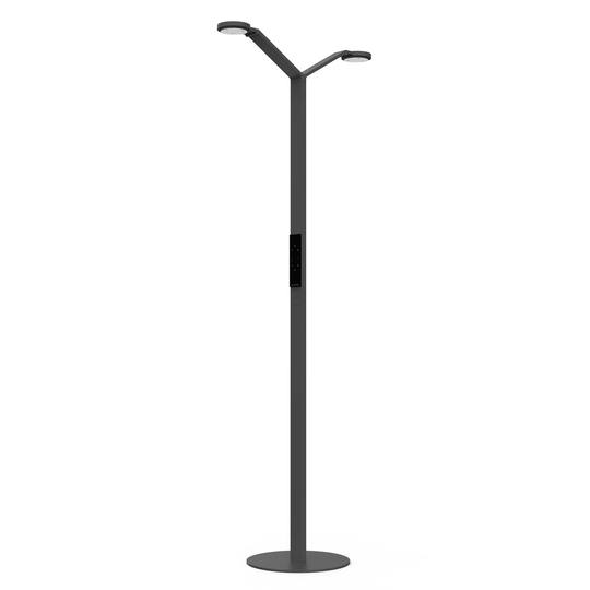 Luctra Floor Twin Radial LED-lattiavalaisin musta