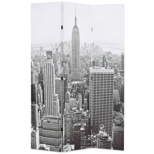 vidaXL Taitettava tilanjakaja 120x170 cm New Yorkin päivämaisema