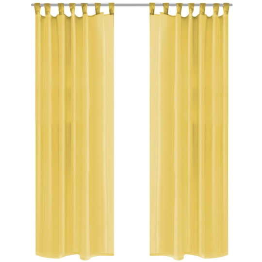 vidaXL Voileeverhot 2 kpl 140x245 cm Keltainen