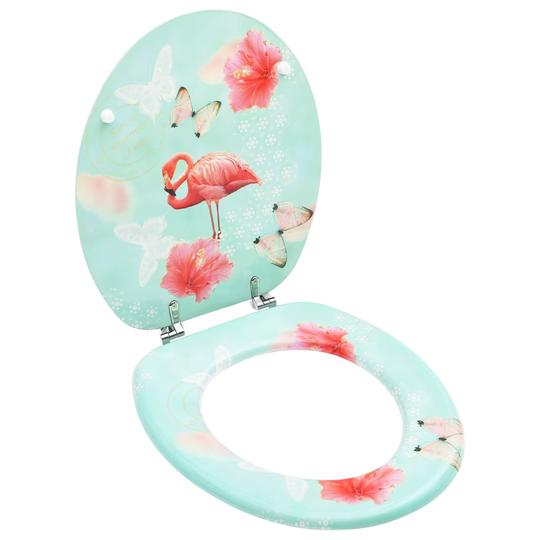 vidaXL WC-istuin kannella MDF flamingokuosi
