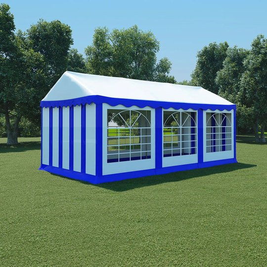 vidaXL Puutarhakatos PVC 3x6 m Sininen ja Valkoinen (43752+43761)