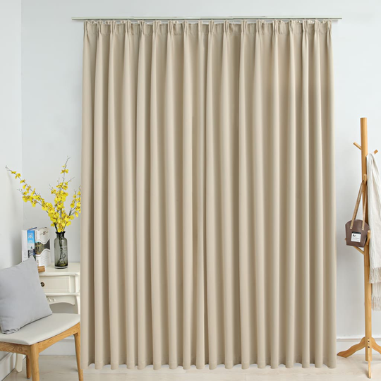 vidaXL Pimennysverho koukuilla beige 290x245 cm