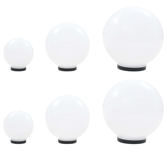vidaXL LED-pallovalaisinsarja 6 kpl 20/30/40 cm akryyli
