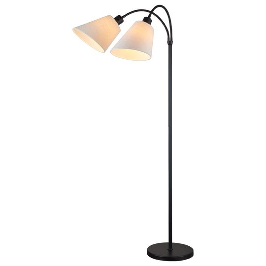 Tower cut floor light 2arm (musta)