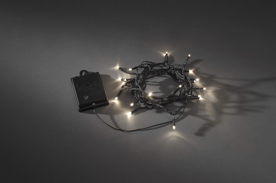 Ljusslinga 20 LED timer/batteri (musta)