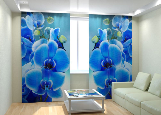 Kuvaverhot BLUE ORCHID ON THE WATER 300x260 cm