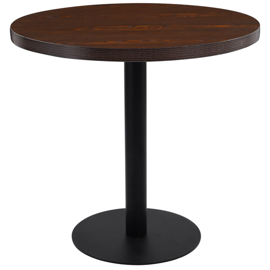 vidaXL Bistropöytä tummanruskea 80 cm MDF