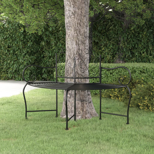 vidaXL Puunreunuspenkki 150 cm musta teräs