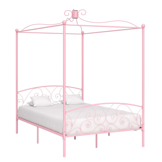 vidaXL Katossängyn runko pinkki metalli 140x200 cm