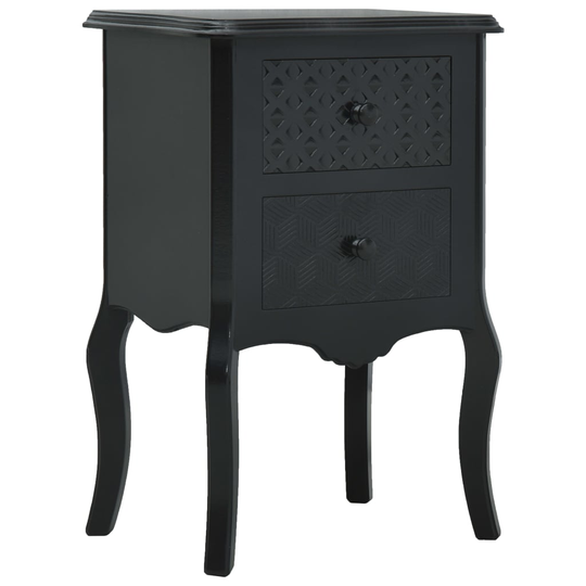vidaXL Yöpöytä MDF 43x32x65 cm musta