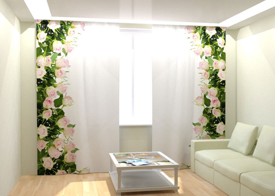 Kuvaverhot HUG OF WHITE ROSES 300x260 cm