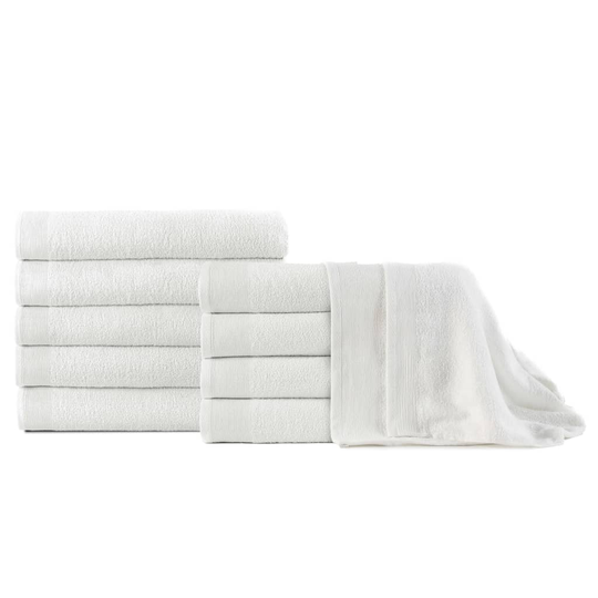 vidaXL Kylpypyyhkeet 10 kpl puuvilla 350 g/m² 100 x 150 cm valkoinen