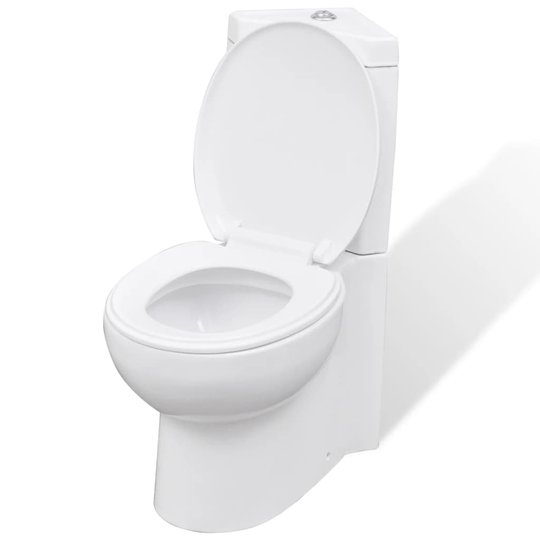 Kylpyhuoneen Nurkkaan Asennettava WC Keraaminen Valkoinen