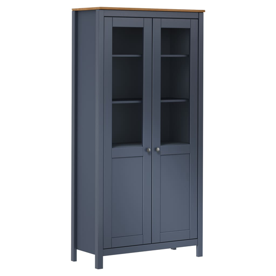 vidaXL Vitriini Hill Range harmaa 85x37x170,5 cm täysi mänty