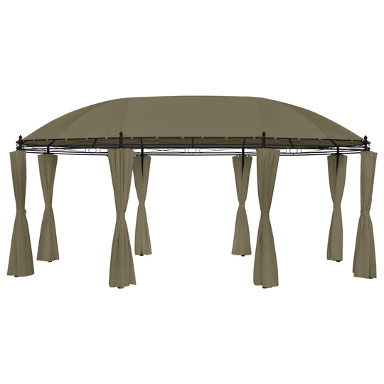 vidaXL Huvimaja verhoilla 520x349x255 cm harmaanruskea 180 g/m²