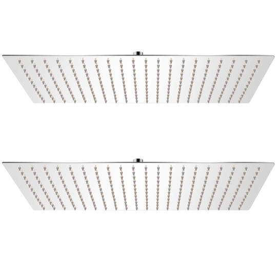 vidaXL Sadesuihkupää 2 kpl ruostumaton teräs 30x50 cm
