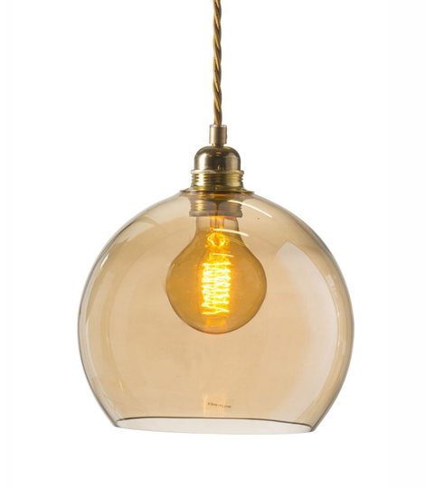 Rowan glass pendant 22cm (Brass / Kulta)