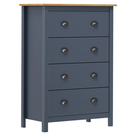 vidaXL Lipasto Hill Range 4 laatikkoa harmaa 79x40x110 cm täysi mänty
