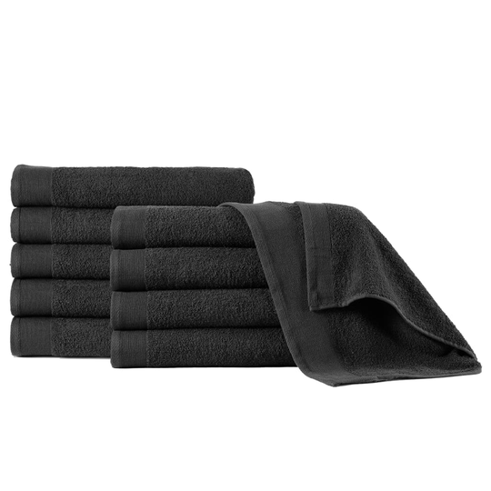 vidaXL Käsipyyhkeet 5 kpl puuvilla 450 g/m² 50 x 100 cm musta