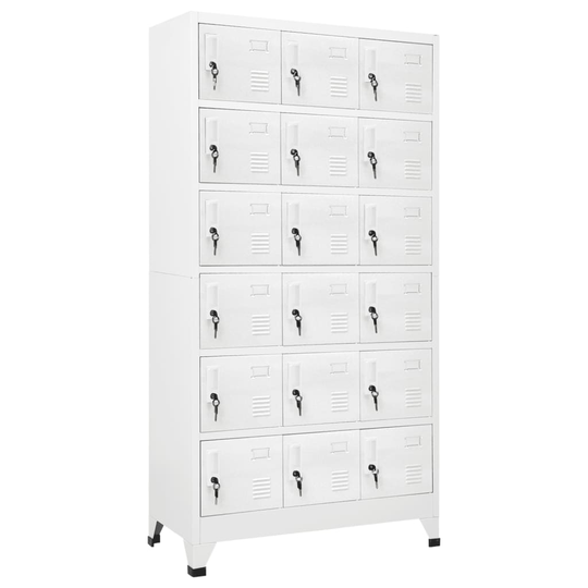 vidaXL Pukukaappi 18 lokerolla metalli 90x40x180 cm