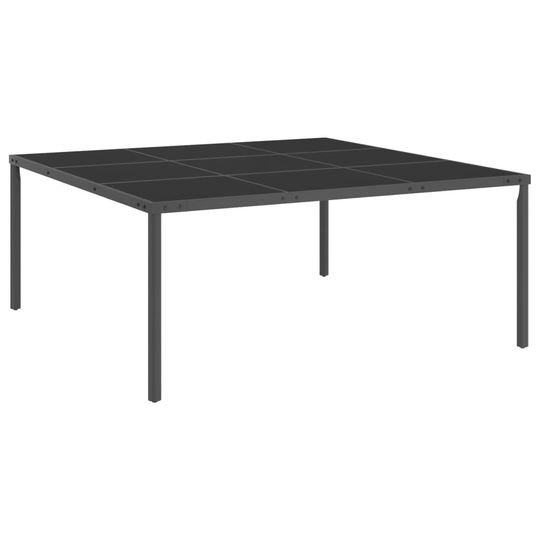 vidaXL Ulkoruokapöytä antrasiitti 170x170x72 cm teräs ja lasi