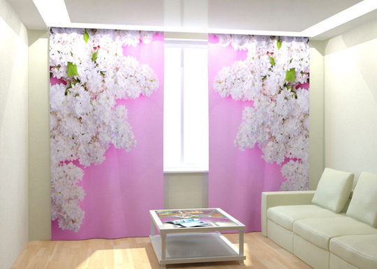 Kuvaverhot WHITE LILAC 300x260 cm