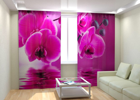 Kuvaverhot PINK ORCHID ON THE WATER 300x260 cm