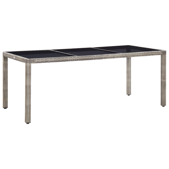 vidaXL Puutarhapöytä harmaa 190x90x75 cm polyrottinki