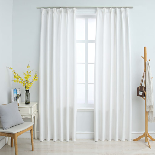 vidaXL Pimennysverhot koukuilla 2 kpl luonnonvalkoinen 140x245 cm