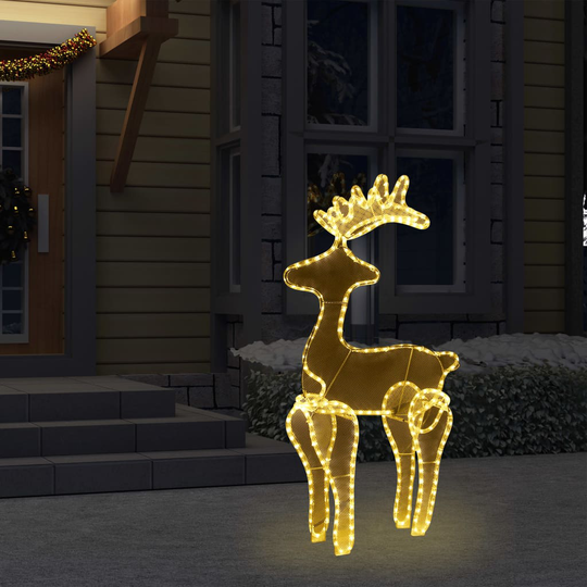 vidaXL Poro joulukoriste verkolla 306 LED-valoa 60x24x89 cm