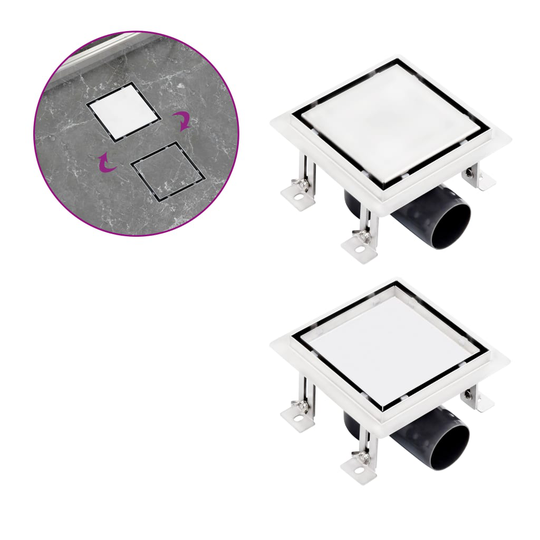 vidaXL Suihkukaivo 2-in-1 kansi 12x12 cm ruostumaton teräs