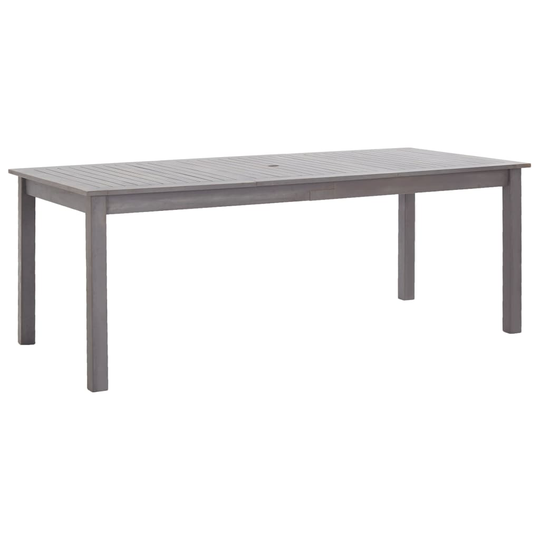 vidaXL Puutarhapöytä harmaa kuultomaali 200x90x74 cm täysi akaasiapuu