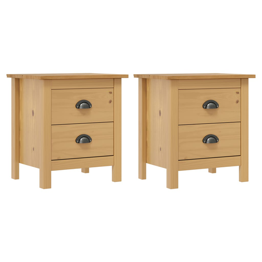 vidaXL Yöpöydät Hill Range 2 kpl 46x35x49,5 cm täysi mänty