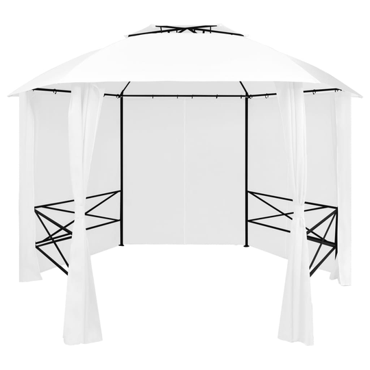 vidaXL Puutarhakatos verhoilla 360x312x265 cm valkoinen 180 g/m²