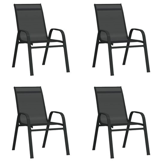vidaXL Pinottavat puutarhatuolit 4 kpl musta Textilene kangas