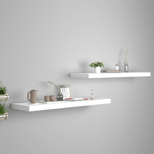 vidaXL Kelluvat seinähyllyt 2kpl valkoinen 90x23,5x3,8 cm MDF