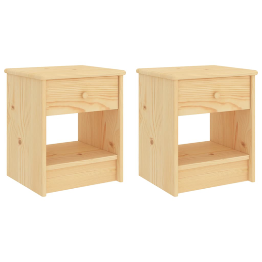 vidaXL Yöpöydät 2 kpl vaalea puu 35x30x40 cm täysi mänty
