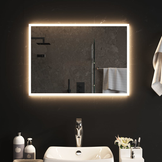 vidaXL LED-kylpyhuoneen peili 70x50 cm