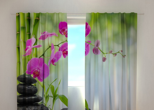 Pimentävä verho CRIMSON ORCHIDS 1, 240x220 cm