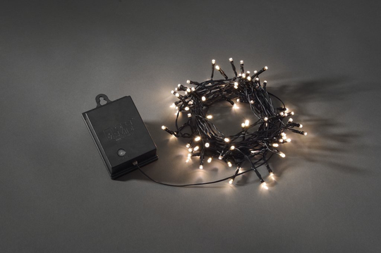 Ljusslinga LED 80 timer/batteri (musta)