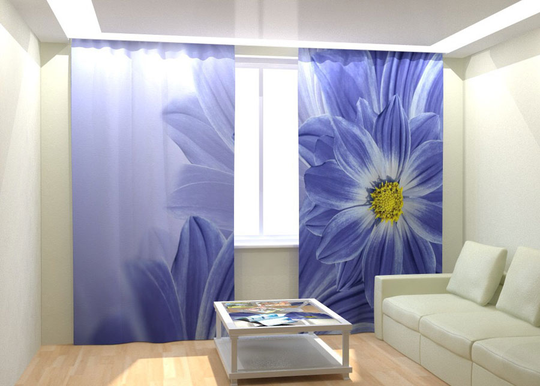 Kuvaverhot BLUE FLOWERS 300x260 cm