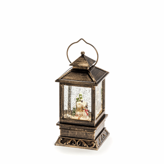 Waterfilled lantern snowman LED (Tan / ruskea)