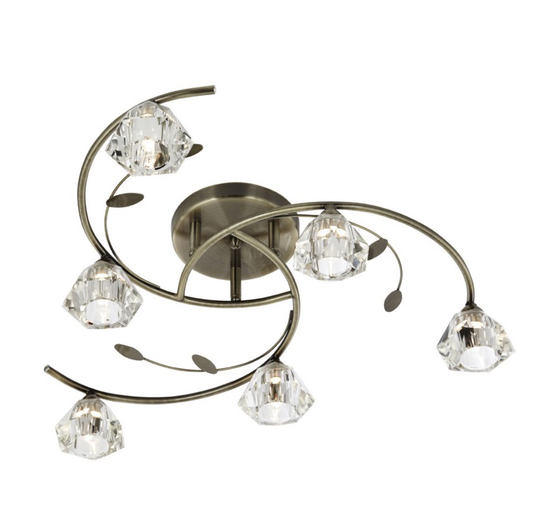Sierra 6 ceiling light (antiikki messinki)