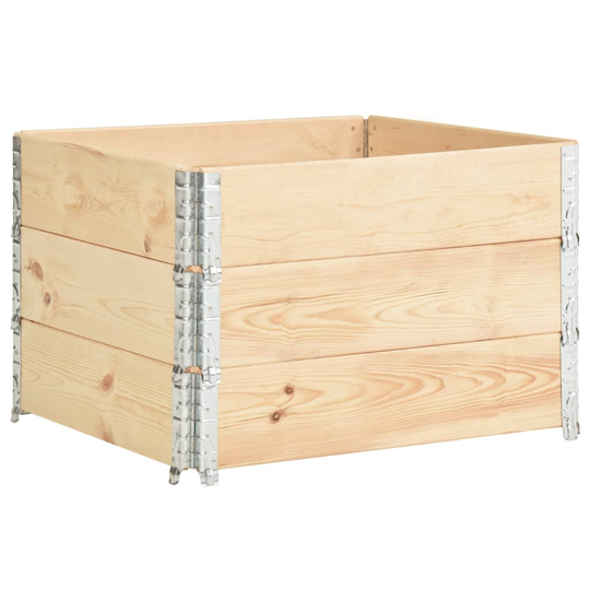 vidaXL Kuormalavan reunukset 3 kpl 100x100 cm täysi mänty