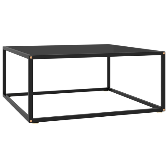vidaXL Sohvapöytä musta mustalla lasilla 80x80x35 cm